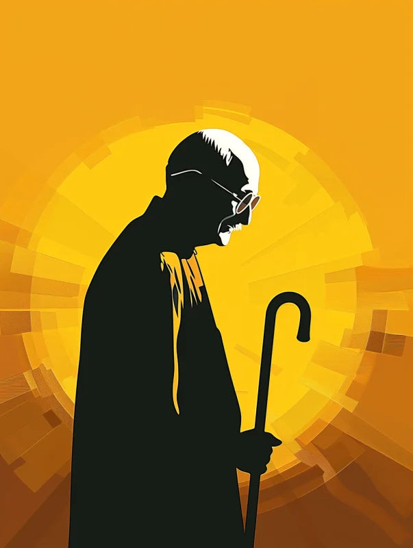 Gandhi Silhouette Canvas Prints Breaking Borders - Ready to Hang Canvas Prints