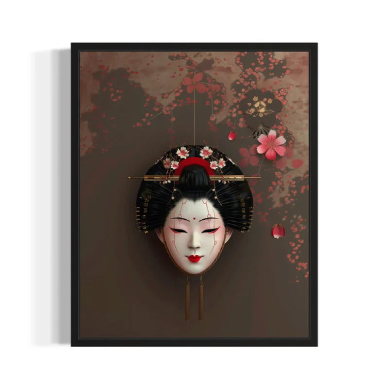 Geisha Mask Canvas Prints Wall Art - Ready to Hang Canvas Prints