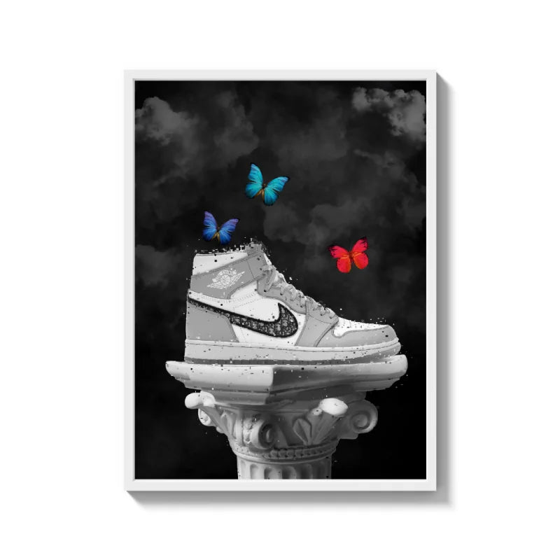 Gray Sneaker Canvas Prints Modern Wall Art - Ready to Hang Canvas Prints
