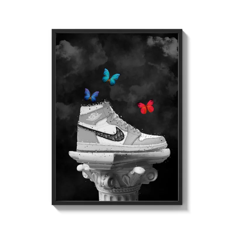 Gray Sneaker Canvas Prints Modern Wall Art - Ready to Hang Canvas Prints