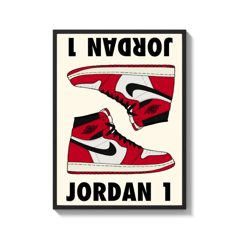 Jordan 1 Sneaker Framed Canvas Prints - Ready to Hang Canvas Prints