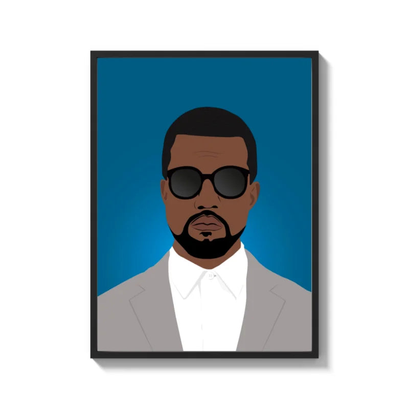 Kanye West Canvas Prints Framed Portrait - Ready to Hang Canvas Prints