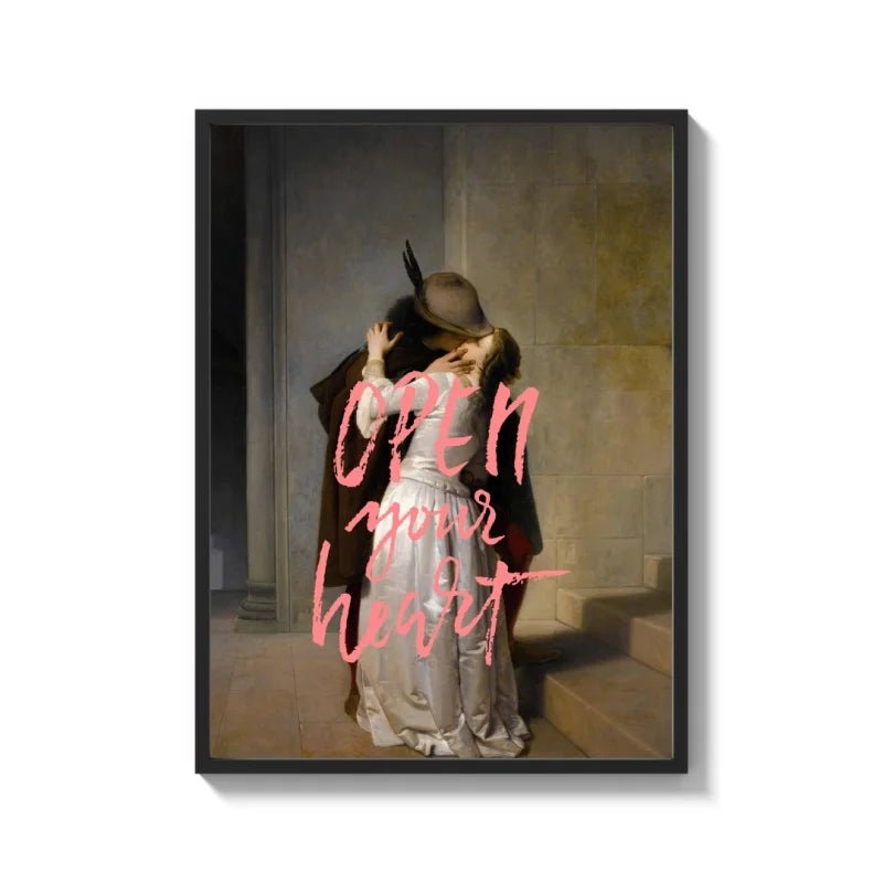 Kissing Couple Canvas Prints Wall Art - Ready to Hang Canvas Prints