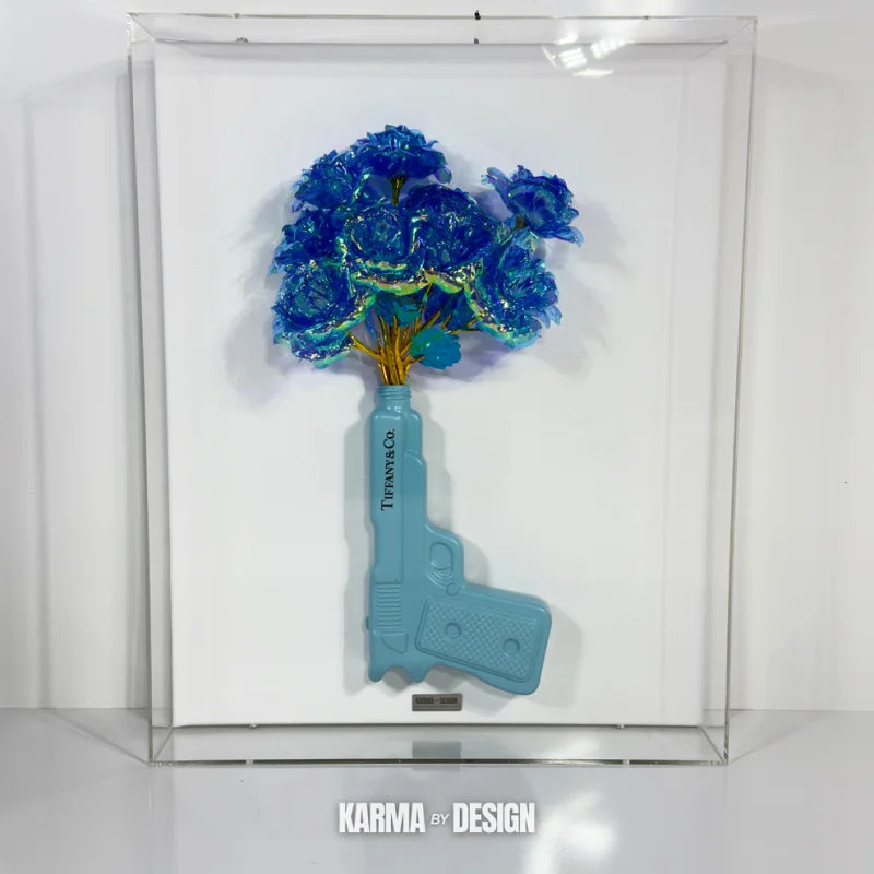 Lethal Bloom Home Decor: Tiffany Gun with Flowers - Home Decor