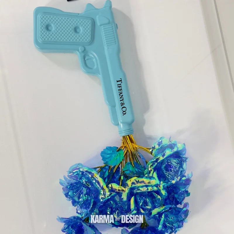 Lethal Bloom Home Decor: Tiffany Gun with Flowers - Home Decor