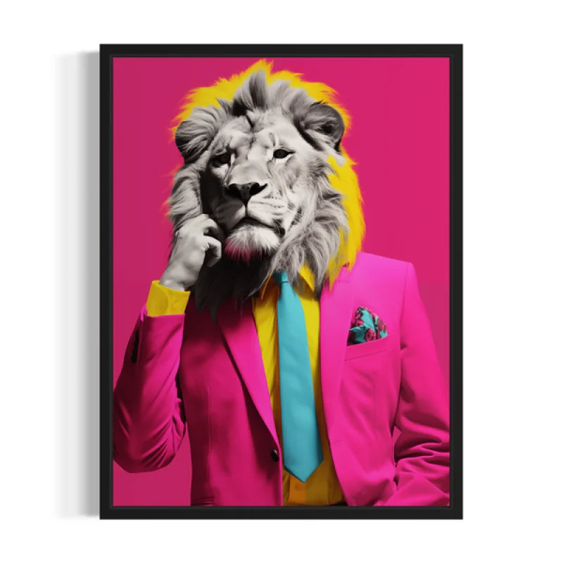 Lion Man Suit Canvas Prints Pop Art - Ready to Hang Canvas Prints