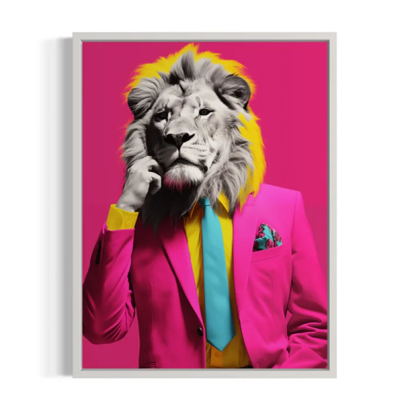Lion Man Suit Canvas Prints Pop Art - Ready to Hang Canvas Prints