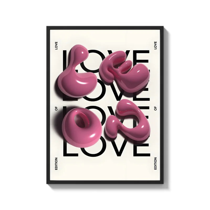 Love of Love Canvas Prints Pink Letter Art - Ready to Hang Canvas Prints