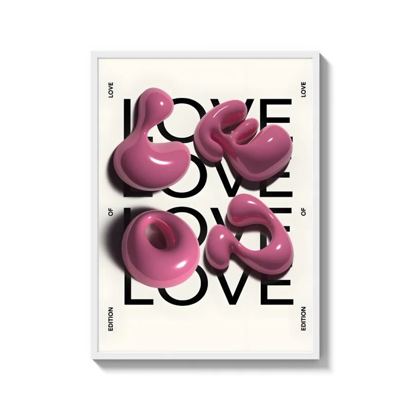Love of Love Canvas Prints Pink Letter Art - Ready to Hang Canvas Prints