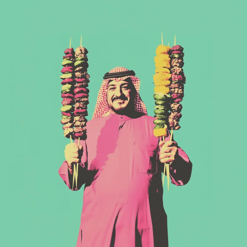 Man with Skewers Pop Art Canvas Prints - Pop Art