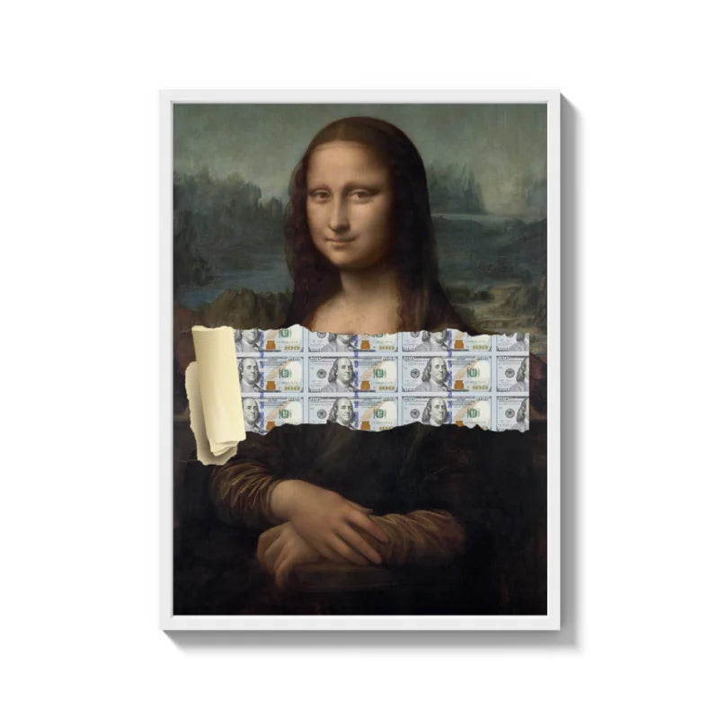Mona Lisa Money Art Canvas Prints - Ready to Hang Canvas Prints