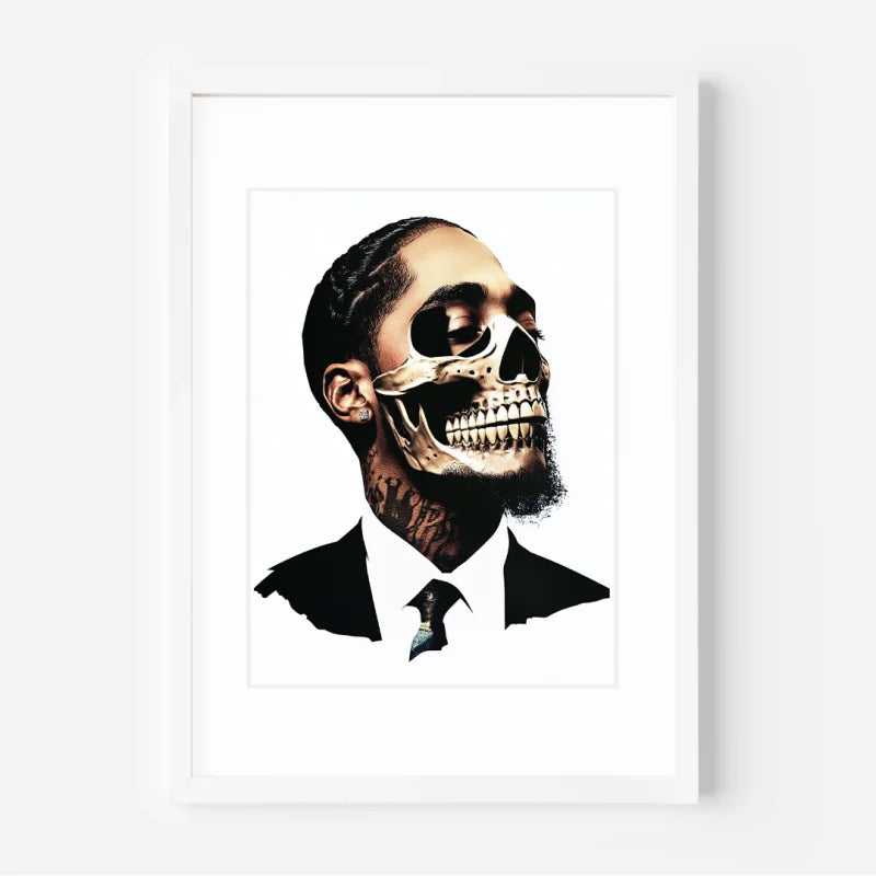 Nipsey Hussle Skull Portrait Decay Series - Legends & Icons