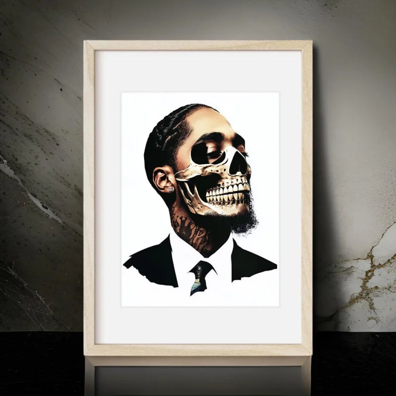 Nipsey Hussle Skull Portrait Decay Series - Legends & Icons