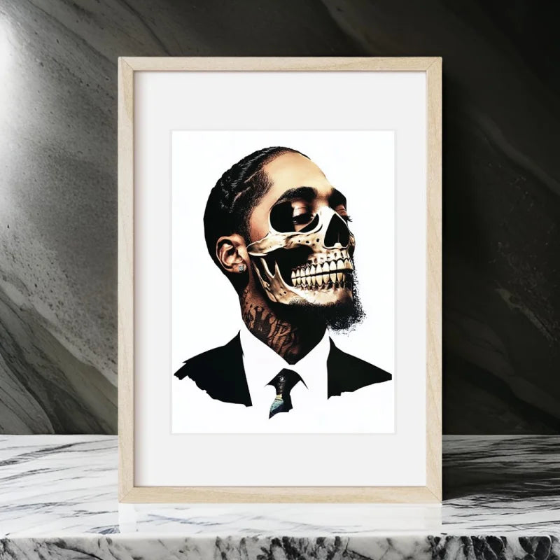 Nipsey Hussle Skull Portrait Decay Series - Legends & Icons
