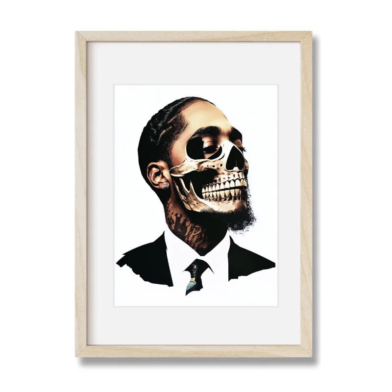 Nipsey Hussle Skull Portrait Decay Series - Legends & Icons