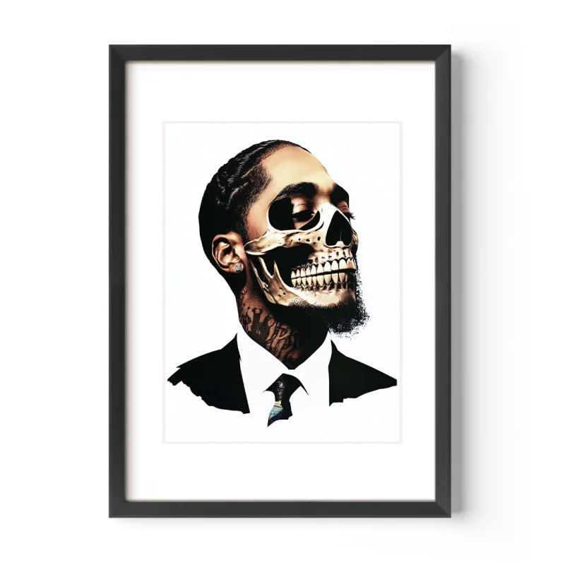 Nipsey Hussle Skull Portrait Decay Series - Legends & Icons