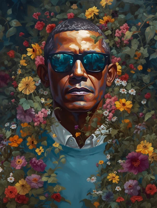 Obama Floral Portrait Canvas Prints - Ready to Hang Canvas Prints