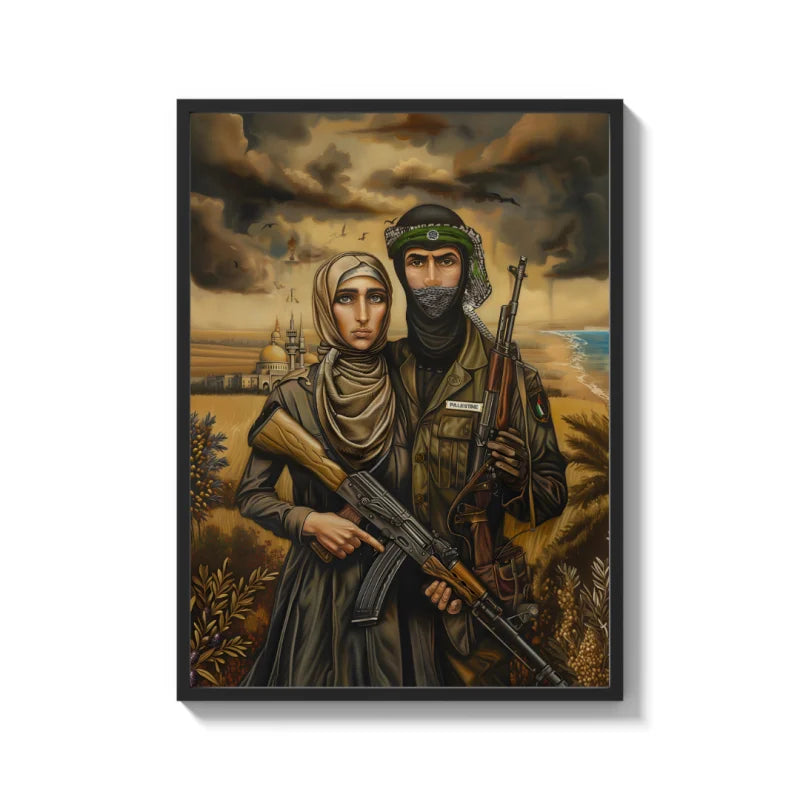 Palestinian Couple Canvas Prints Breaking Borders - Ready to Hang Canvas Prints