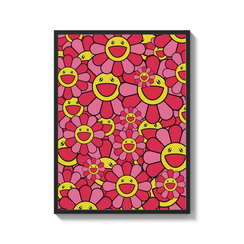 Pink and Yellow Flower Canvas Prints Art - Ready to Hang Canvas Prints
