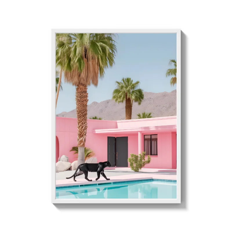Pink House Panther Pool Canvas Prints - Ready to Hang Canvas Prints