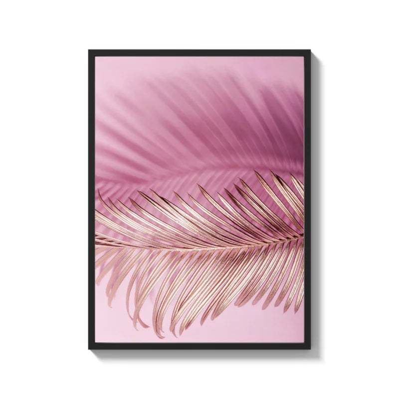 Pink Palm Canvas Prints Framed Art - Ready to Hang Canvas Prints