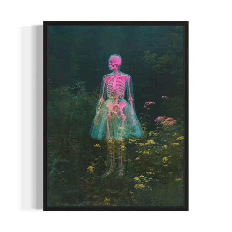 Pink Skeleton Tutu Canvas Prints Artwork - Ready to Hang Canvas Prints