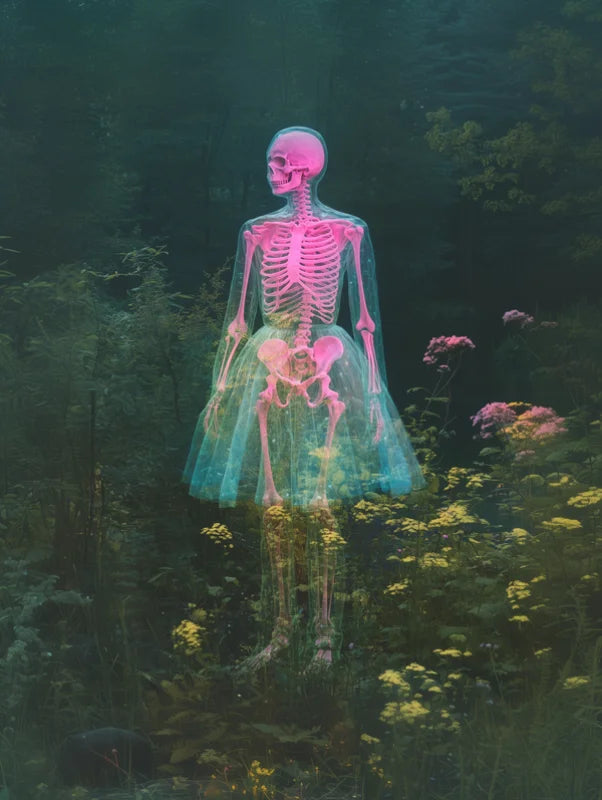 Pink Skeleton Tutu Canvas Prints Artwork - Ready to Hang Canvas Prints