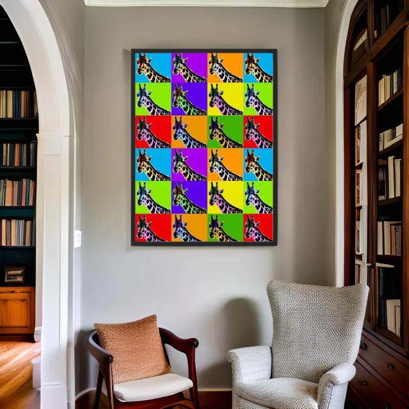 Pop Art Giraffe Canvas Prints for Wall Decor - Ready to Hang Canvas Prints