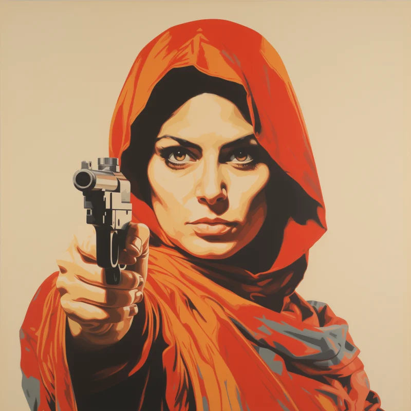 Pop Art Woman Gun Canvas Prints - Pop Art