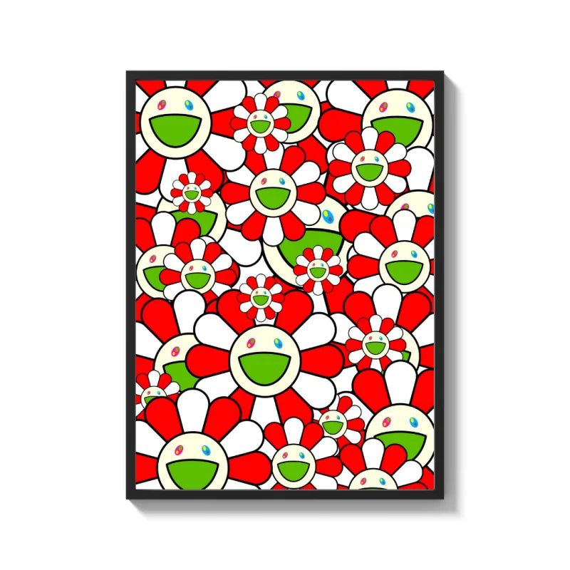 Red and White Flower Canvas Prints Art - Ready to Hang Canvas Prints