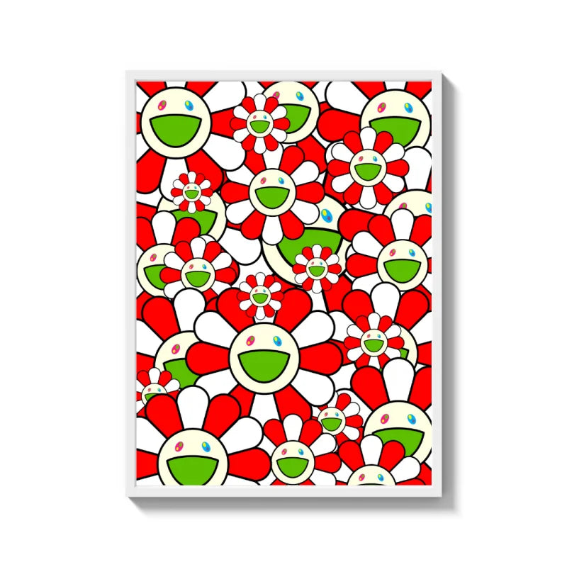 Red and White Flower Canvas Prints Art - Ready to Hang Canvas Prints