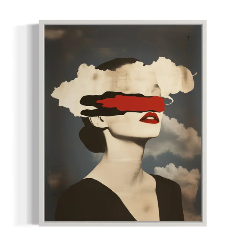 Red Blindfold Woman Canvas Prints - Ready to Hang Canvas Prints