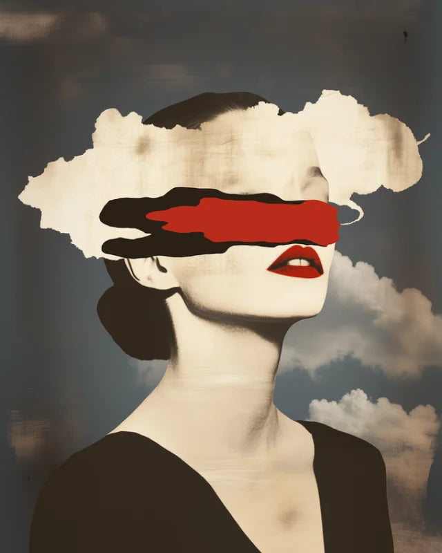 Red Blindfold Woman Canvas Prints - Ready to Hang Canvas Prints