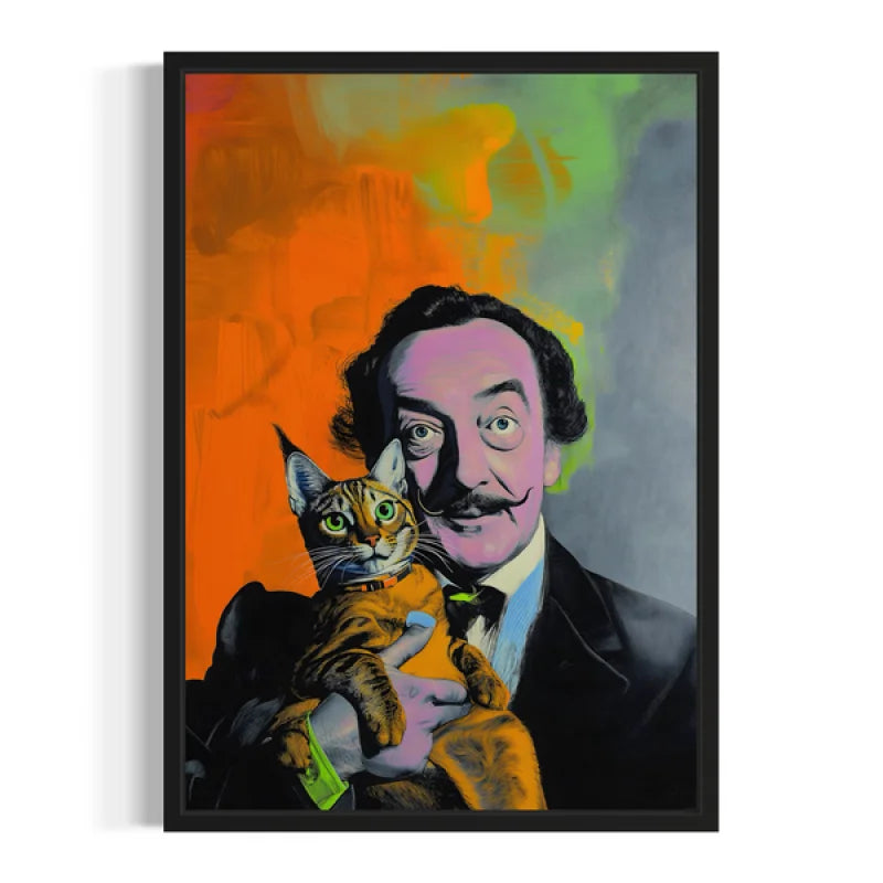 Salvador Dali Cat Canvas Prints Pop Art - Ready to Hang Canvas Prints