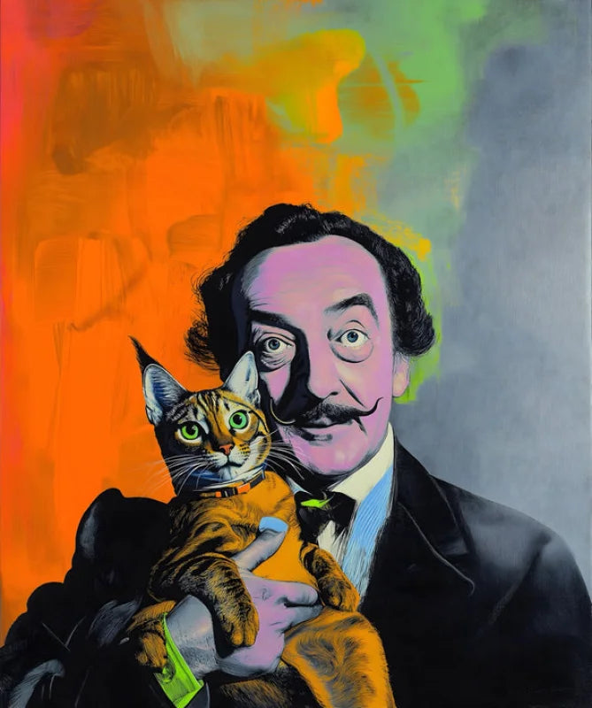 Salvador Dali Cat Canvas Prints Pop Art - Ready to Hang Canvas Prints