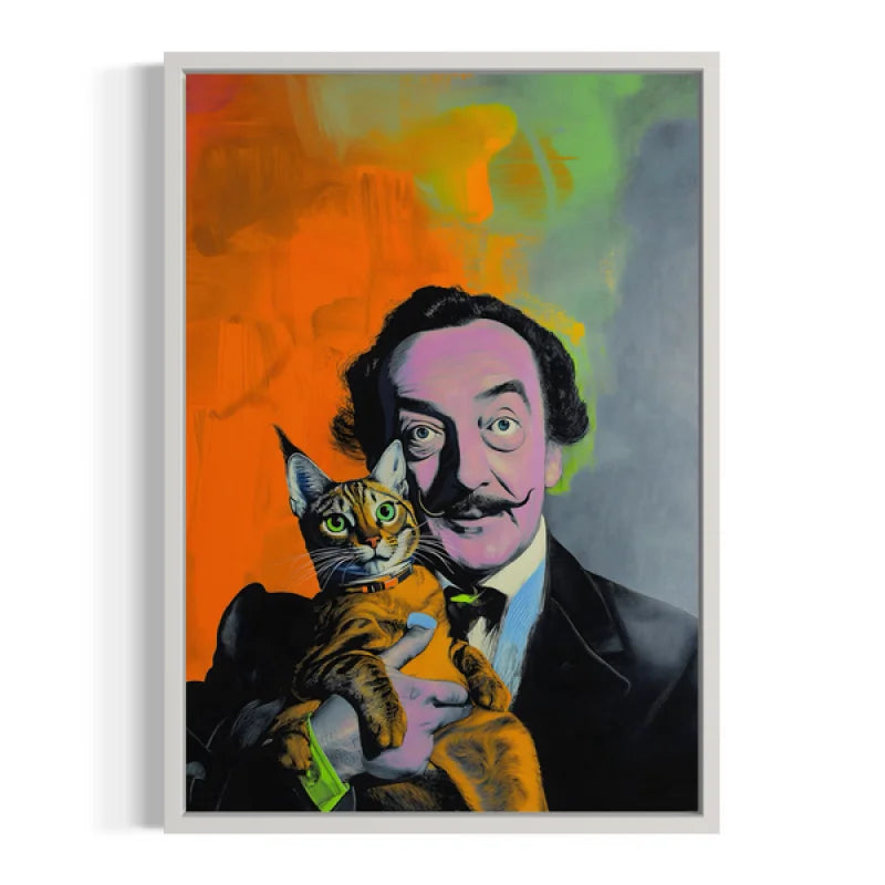 Salvador Dali Cat Canvas Prints Pop Art - Ready to Hang Canvas Prints