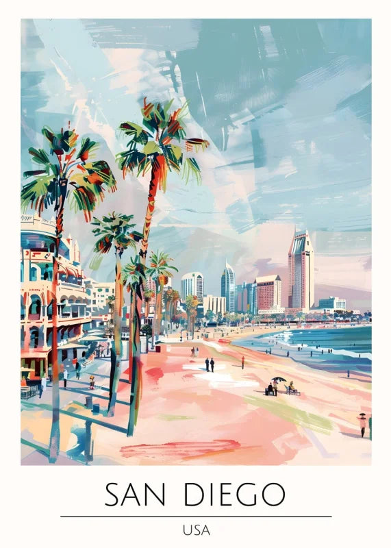San Diego Beach Canvas Prints World Tour Collection - Ready to Hang Canvas Prints