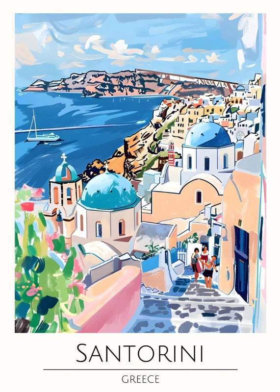 Santorini Canvas Print World Tour Collection - Ready to Hang Canvas Prints