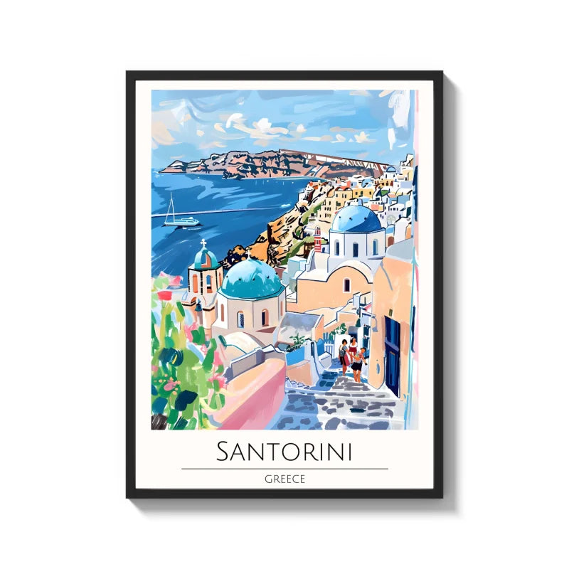 Santorini Canvas Print World Tour Collection - Ready to Hang Canvas Prints
