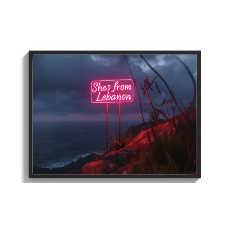 Shes From Lebanon Neon Canvas Prints Breaking Borders - Ready to Hang Canvas Prints