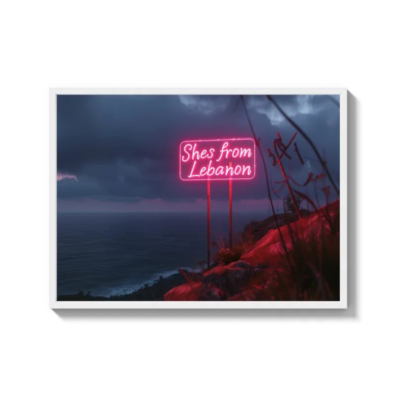 Shes From Lebanon Neon Canvas Prints Breaking Borders - Ready to Hang Canvas Prints