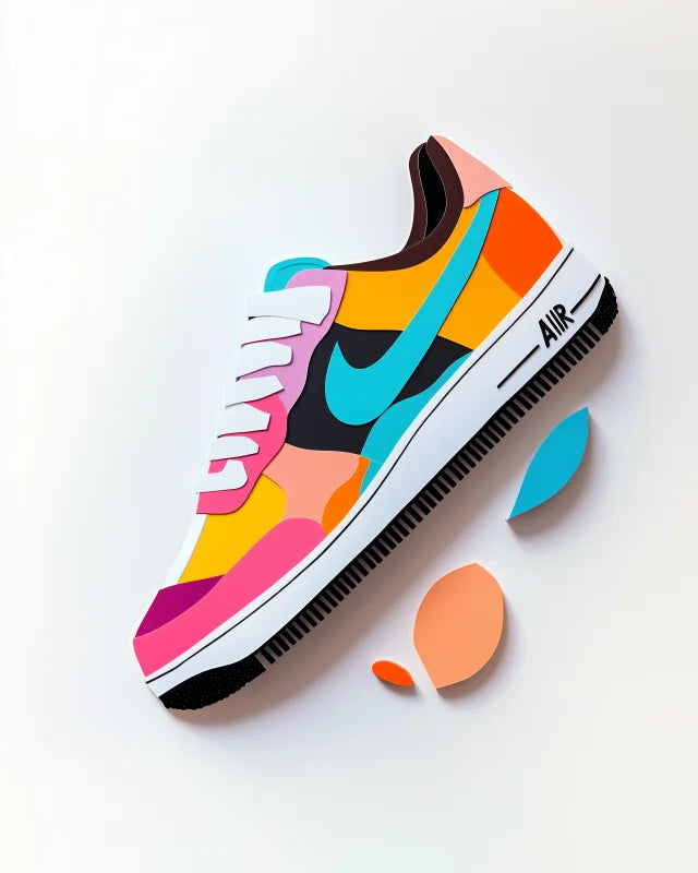 Sneaker Art Canvas Prints Colorful Framed Papercut - Ready to Hang Canvas Prints