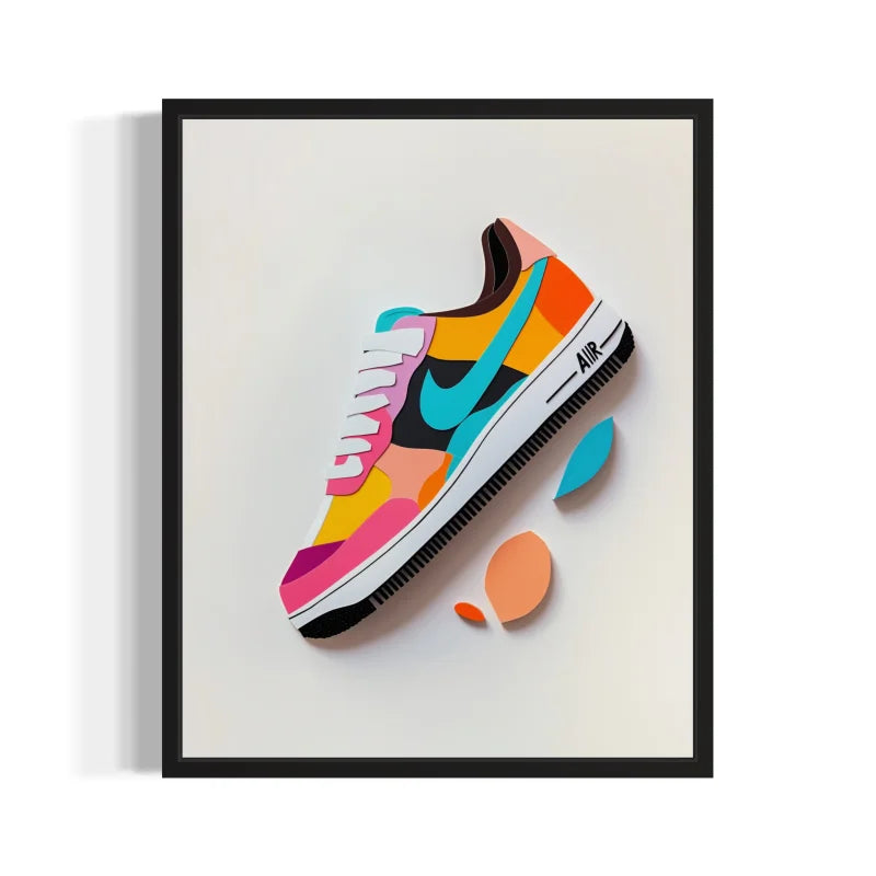 Sneaker Art Canvas Prints Colorful Framed Papercut - Ready to Hang Canvas Prints
