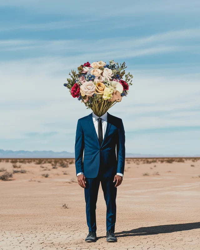 Surreal Floral Canvas Prints Figure Wall Art - Ready to Hang Canvas Prints