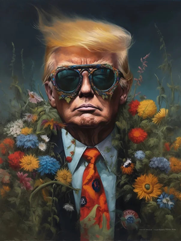 Trump Floral Sunglasses Canvas Prints - Ready to Hang Canvas Prints