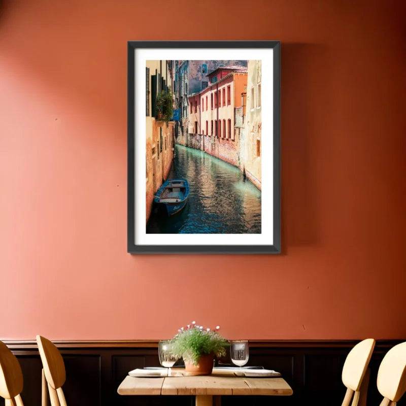 Venice Canal Fine Art Print Framed - Coastal & Seaside (Framed Fine Art)