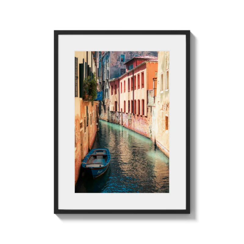 Venice Canal Fine Art Print Framed - Coastal & Seaside (Framed Fine Art)
