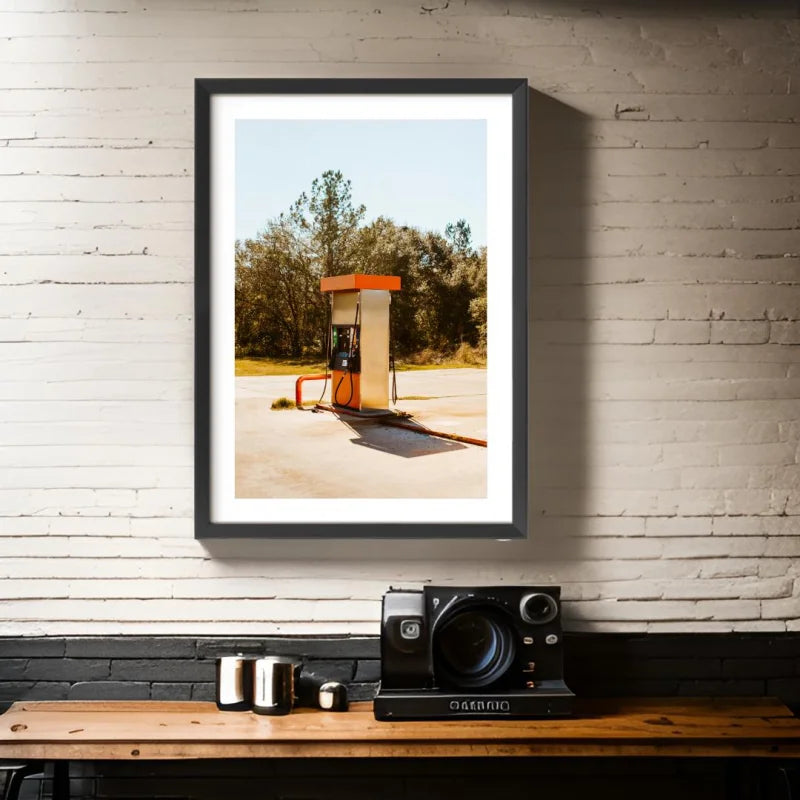 Vintage Gas Pump Fine Art Print Framed - Framed Fine Art Prints