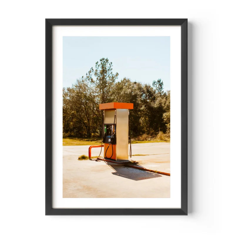 Vintage Gas Pump Fine Art Print Framed - Framed Fine Art Prints