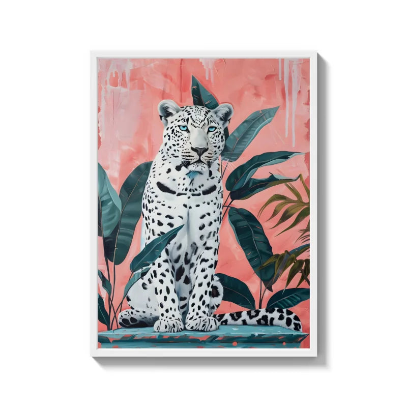 White Leopard Canvas Prints Wall Art - Ready to Hang Canvas Prints